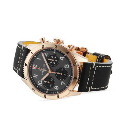 Breitling Classic AVI Chronograph 42 P-51 Mustang 18K Red Gold Leather Strap Watch R233801A1B1X1 - Image 4