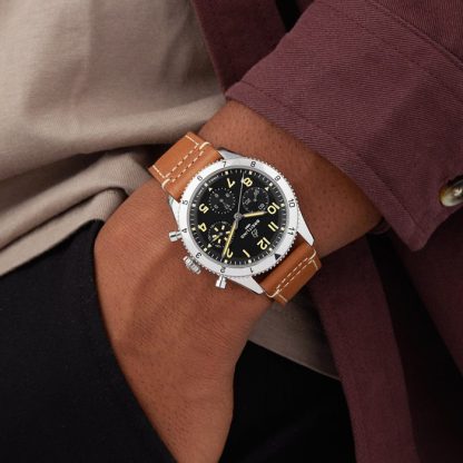 Breitling Classic AVI Chronograph 42 P-51 Mustang Leather Strap Watch A233803A1B1X1 - Image 3