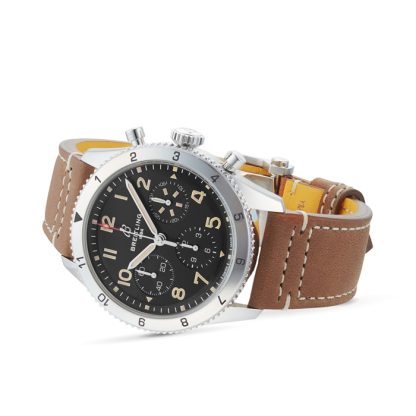 Breitling Classic AVI Chronograph 42 P-51 Mustang Leather Strap Watch A233803A1B1X1 - Image 4