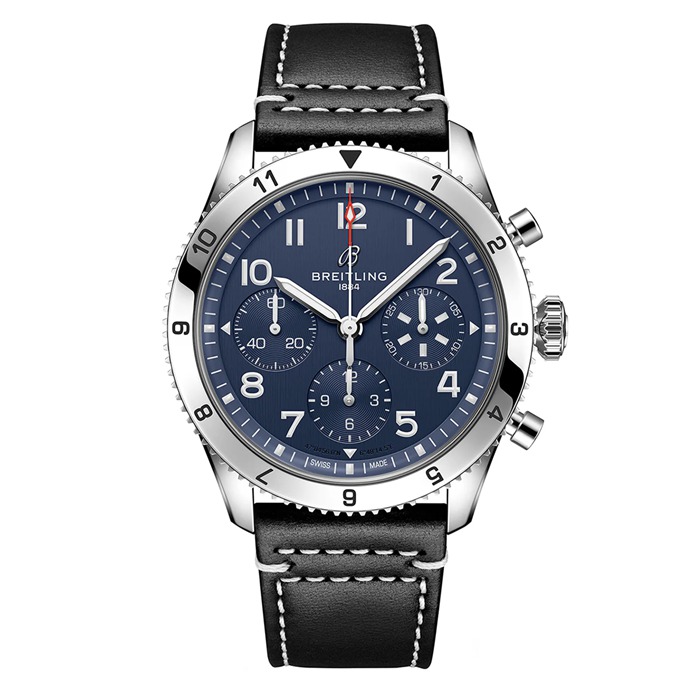 Breitling Classic AVI Chronograph 42 Tribute to Vought F4U Corsair Leather Strap Watch A233801A1C1X1