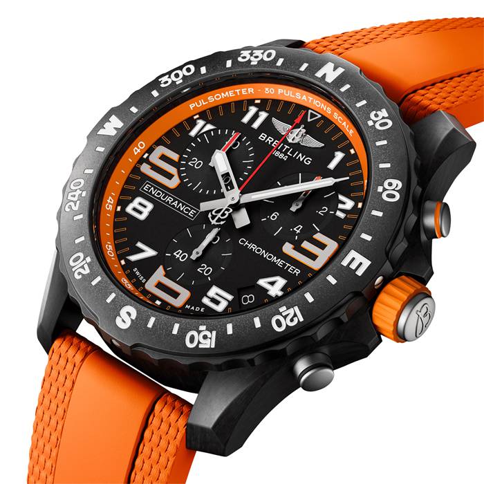 Breitling Endurance Pro 44mm Mens Watch Orange Rubber X82310A51B1S2 - Image 2
