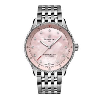 Breitling Navitimer 32mm Ladies Watch Pink Mother Of Pearl A77320D91K1A1
