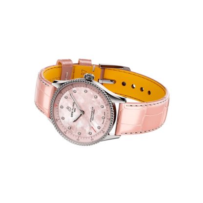 Breitling Navitimer 32mm Ladies Watch Pink Mother Of Pearl Alligator A77320D91K1P1 - Image 4