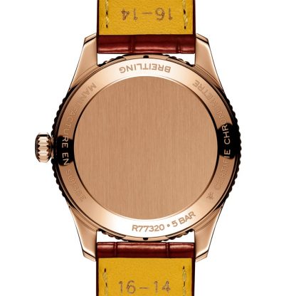 Breitling Navitimer 32mm Ladies Watch White Mother Of Pearl Alligator 18k Red Gold R77320E61A1P1 - Image 2