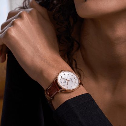 Breitling Navitimer 32mm Ladies Watch White Mother Of Pearl Alligator 18k Red Gold R77320E61A1P1 - Image 5