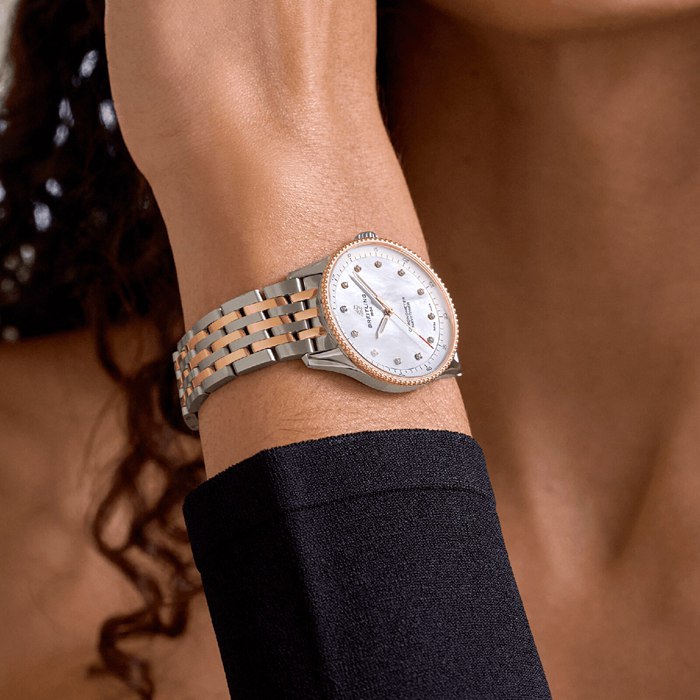 Breitling Navitimer 32mm Ladies Watch White Mother Of Pearl Stainless Steel and 18k Red Gold U77320E61A1U1 - Image 5