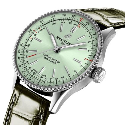Breitling Navitimer 36mm Ladies Watch Green Alligator A17327361L1P1 - Image 3