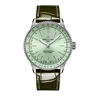 Breitling Navitimer 36mm Ladies Watch Green Alligator A17327361L1P1