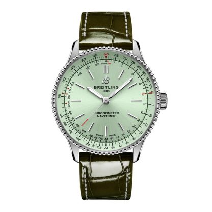 Breitling Navitimer 36mm Ladies Watch Green Alligator A17327361L1P1