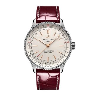 Breitling Navitimer 36mm Ladies Watch Silver Alligator A17327211G1P1