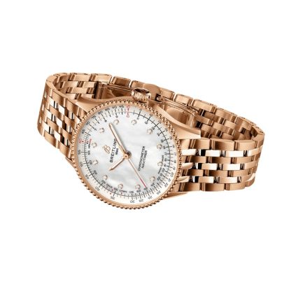 Breitling Navitimer 36mm Ladies Watch White Mother Of Pearl 18k Red Gold R17327211A1R1 - Image 4
