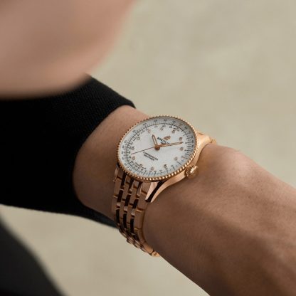 Breitling Navitimer 36mm Ladies Watch White Mother Of Pearl 18k Red Gold R17327211A1R1 - Image 5