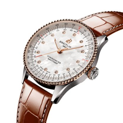 Breitling Navitimer 36mm Ladies Watch White Mother Of Pearl Alligator U17327211A1P1 - Image 3