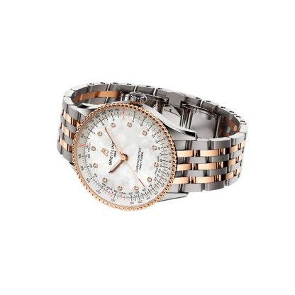 Breitling Navitimer 36mm Ladies Watch White Mother Of Pearl Stainless Steel And 18k Red Gold U17327211A1U1 - Image 4