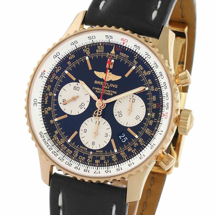 Breitling Navitimer Automatic 18ct Red Gold Leather Strap 43mm Mens Watch RB012012/BA49 436X - Image 4
