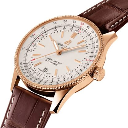 Breitling Navitimer Automatic 18k Red Gold Leather Strap 41mm Mens Watch R17326211G1P1 - Image 2