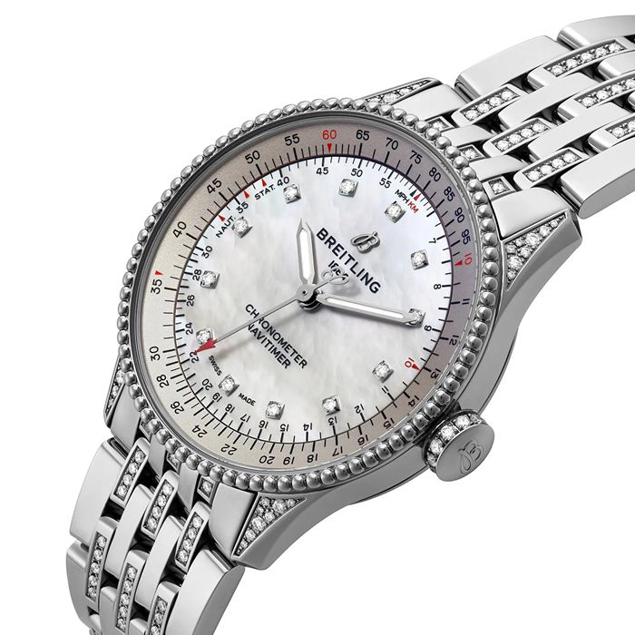 Breitling Navitimer Automatic 35mm Ladies Watch Mother Of Pearl A17395721G1A1 - Image 2