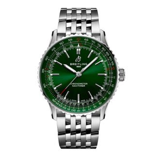 Breitling Navitimer Automatic 41mm Mens Watch Green Stainless Steel A17329371L1A1