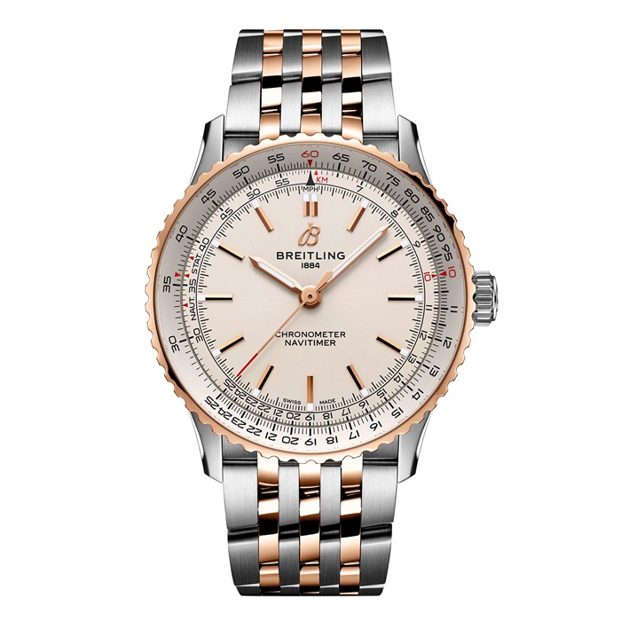 Breitling Navitimer Automatic 41mm Mens Watch Silver Stainless Steel And 18k Red Gold U17329F41G1U1