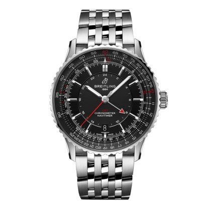 Breitling Navitimer Automatic GMT 41mm Mens Watch Black Stainless Steel A32310251B1A1