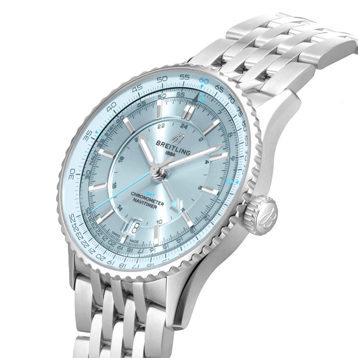 Breitling Navitimer Automatic GMT 41mm Mens Watch Light Blue Stainless Steel A32310171C1A1 - Image 5