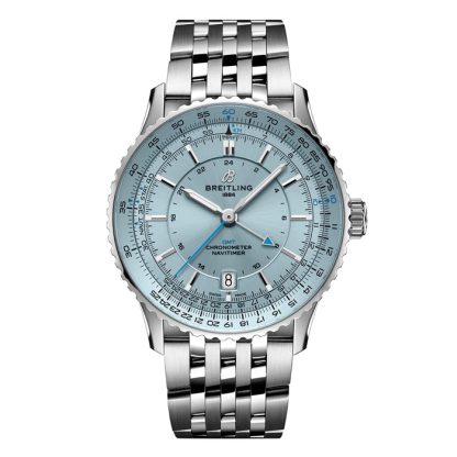 Breitling Navitimer Automatic GMT 41mm Mens Watch Light Blue Stainless Steel A32310171C1A1