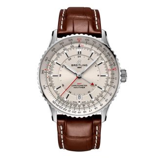 Breitling Navitimer Automatic GMT 41mm Mens Watch Silver A32310211G1P1