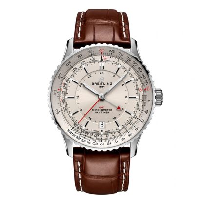 Breitling Navitimer Automatic GMT 41mm Mens Watch Silver A32310211G1P1