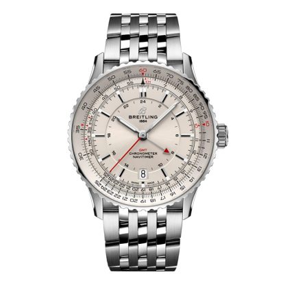 Breitling Navitimer Automatic GMT 41mm Mens Watch Silver Stainless Steel A32310211G1A1