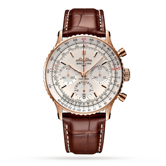 Breitling Navitimer B01 Chronograph 41 18k Red Gold Watch RB0139211G1P1