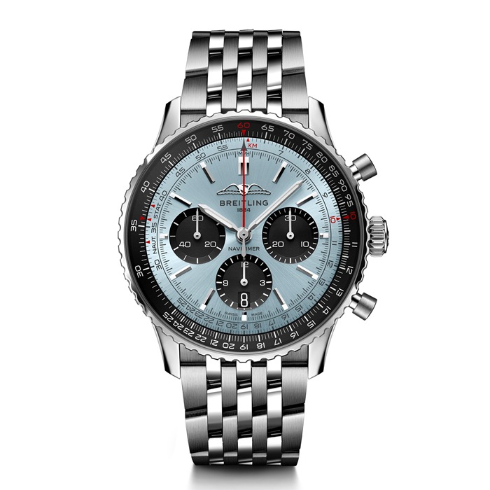 Breitling Navitimer B01 Chronograph 43 Stainless Steel Ice Blue Watch AB0138241C1A1