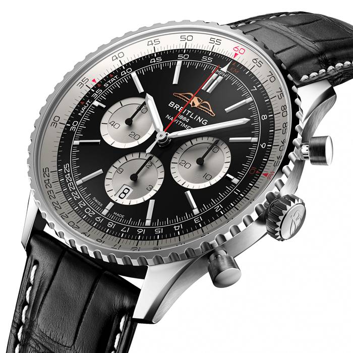 Breitling Navitimer B01 Chronograph 46 Stainless Steel Leather Strap Watch AB0137211B1P1 - Image 2