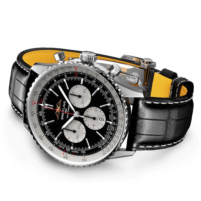 Breitling Navitimer B01 Chronograph 46 Stainless Steel Leather Strap Watch AB0137211B1P1 - Image 3
