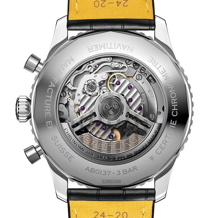 Breitling Navitimer B01 Chronograph 46 Stainless Steel Leather Strap Watch AB0137211B1P1 - Image 4