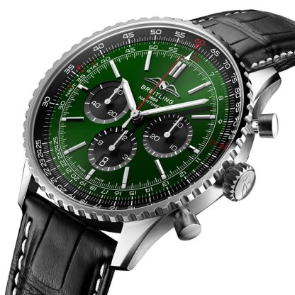 Breitling Navitimer B01 Chronograph 46 Stainless Steel Leather Strap Watch AB0137241L1P1 - Image 2