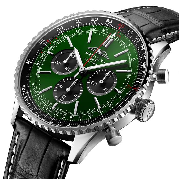 Breitling Navitimer B01 Chronograph 46 Stainless Steel Leather Strap Watch AB0137241L1P1 - Image 2