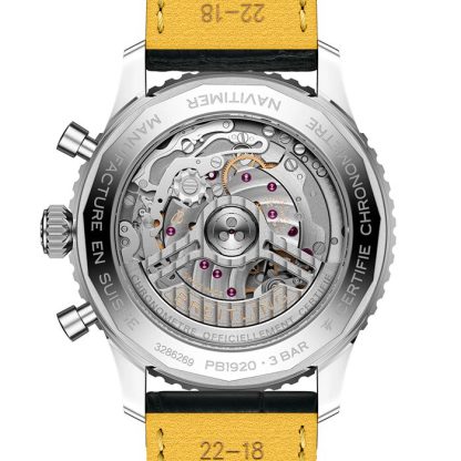 Breitling Navitimer B19 Chronograph Perpetual Calender 43mm Mens Watch Blue Alligator PB1920251C1P1 - Image 2