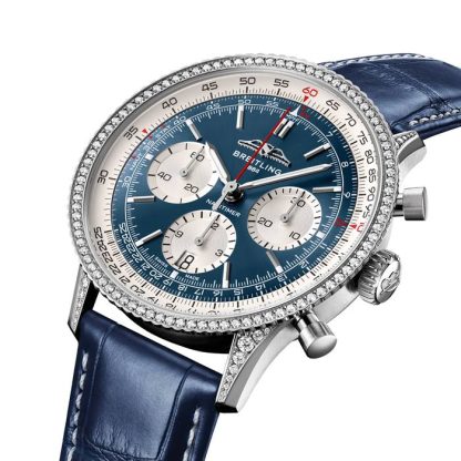 Breitling Navitimer Chronograph 41mm Mens Watch White Eyed Blue Dial AB0139631C1P1 - Image 2