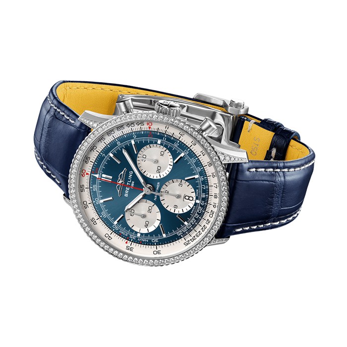 Breitling Navitimer Chronograph 41mm Mens Watch White Eyed Blue Dial AB0139631C1P1 - Image 3