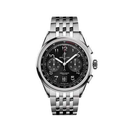 Breitling Premier B01 Chronograph 42mm Mens Watch Black Stainless Steel AB0145221B1A1