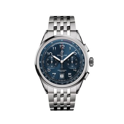 Breitling Premier B01 Chronograph 42mm Mens Watch Blue Stainless Steel AB0145171C1A1