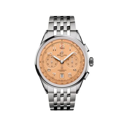 Breitling Premier B01 Chronograph 42mm Mens Watch Copper Stainless Steel AB0145331K1A1
