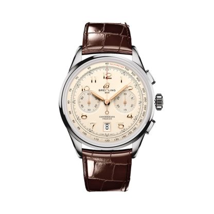 Breitling Premier B01 Chronograph 42mm Mens Watch Cream AB0145211G1P1