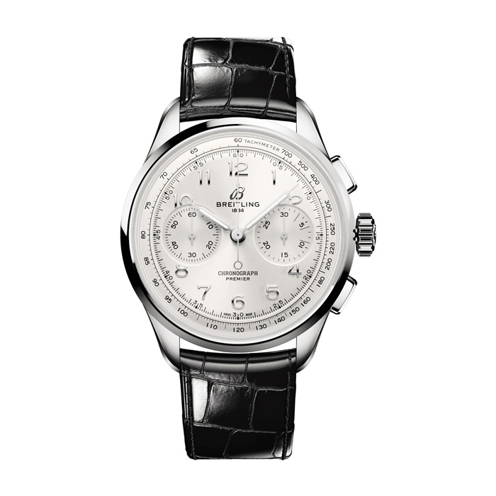 Breitling Premier B09 Chonograph 40mm Mens Watch Silver AB0930371G1P1