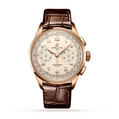 Breitling Premier B09 Chronograph 40 18k Red Gold Watch RB0930371G1P1
