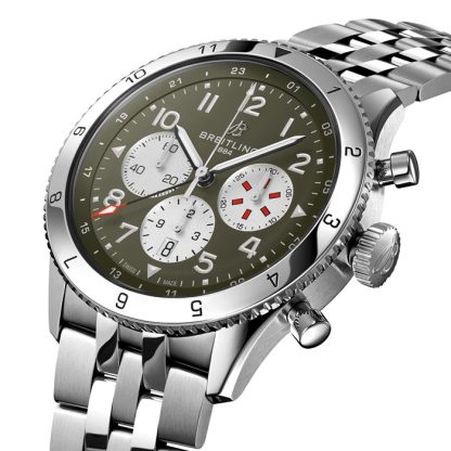 Breitling Super AVI B04 Chronograph GMT 46 Curtiss Warhawk Watch AB04452A1L1A1 - Image 2