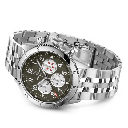 Breitling Super AVI B04 Chronograph GMT 46 Curtiss Warhawk Watch AB04452A1L1A1 - Image 3
