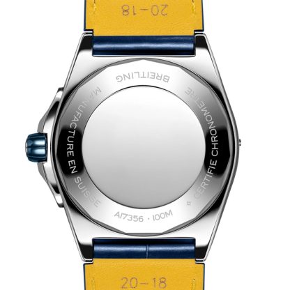 Breitling Super Chronomat Automatic 38 Blue Leather Strap Watch A17356531C1P1 - Image 2
