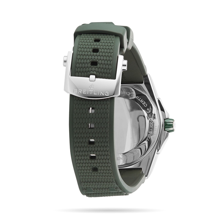 Breitling Super Chronomat Automatic 38 Green Stainless Steel & 18ct Rose Gold Rubber Strap Watch U17356531L1S1 - Image 4