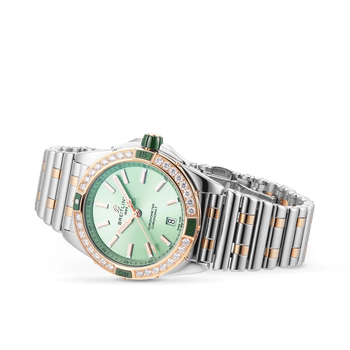 Breitling Super Chronomat Automatic 38 Green Stainless Steel & 18ct Rose Gold Watch U17356531L1U1 - Image 3